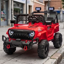 Детский электромобиль джип M 6325EBLR-3 красный с мягким сиденьем